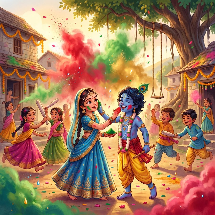 A page from The Colours of Krishna