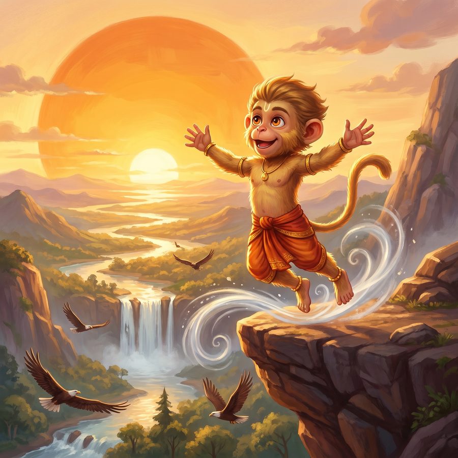 A page from The Day the Wind God's Son Was Born