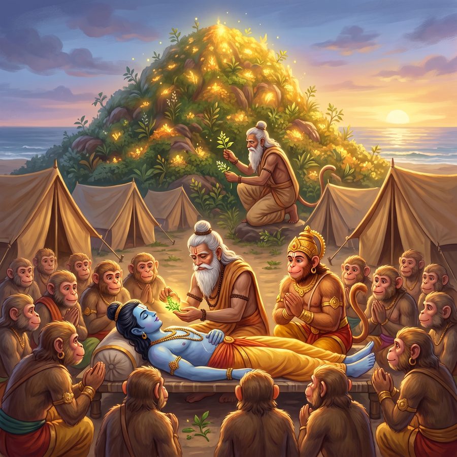 A page from The Sanjeevani Mountain